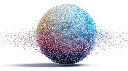 abstract data visualization sphere representing big data isolated on white background