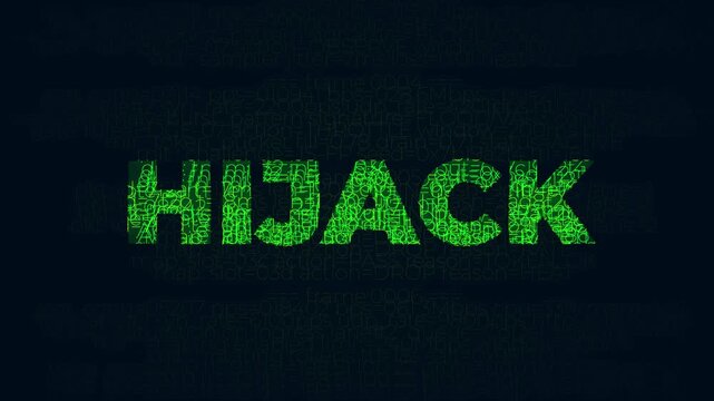 cyber hijacking security warning code animation