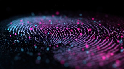 abstract digital identity concept using glowing icons isolated on white background