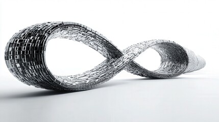 abstract digital infinity symbol isolated on white background
