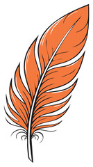 Obraz premium Vibrant orange feather elegant illustration artwork with decorative details