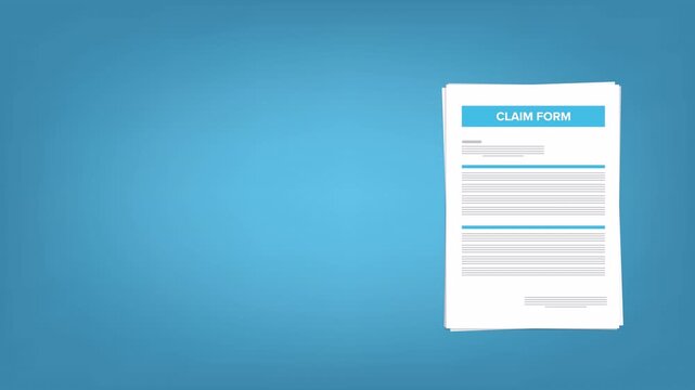 Application claim form, vector graphic illustration image, tax, mortgage, loan, document, paper, list illustration, bank statement agreement, survey questionnaire 