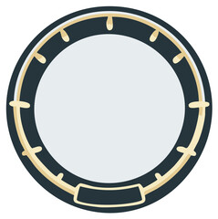 Obraz premium Abstract Circular Emblem with Golden Accents and Empty Center Space