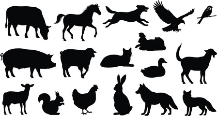Obraz premium Collection of animal silhouettes