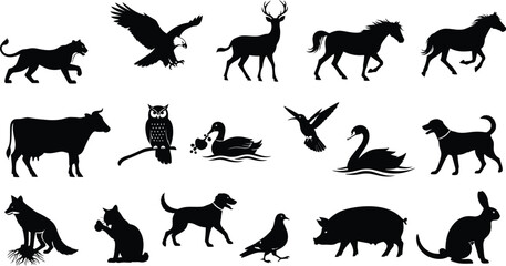 Collection of animal silhouettes
