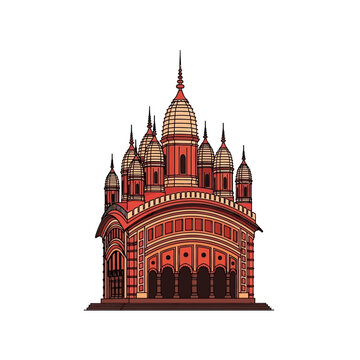 Dakshineswar kali temple illustration