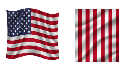 American flag isolated on transparent background