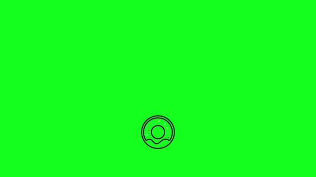 animated donut icon with jam, with colorful sprinkles on top