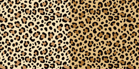 Seamless leopard print pattern in classic beige, brown, and black colors. Trendy animal skin background ideal for fashion, textile, wallpaper, packaging, branding, and modern graphic design.