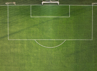 Top down view of soccer pitch