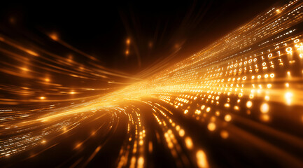 An abstract depiction of flowing lights, representing the fusion of technology and motion in a vibrant digital realm.