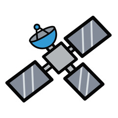 Satellite in Space Orbiting Earth.