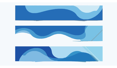 Obraz premium Modern abstract blue gradient web banner set for website headers and social media covers