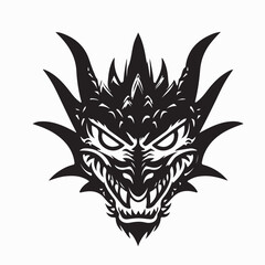 Obraz premium Dragon Mask Vector Art, Icons, and Graphics Isolated on White Background