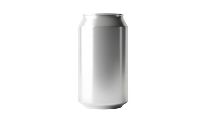 Isolated silver beer soda can on transparent background