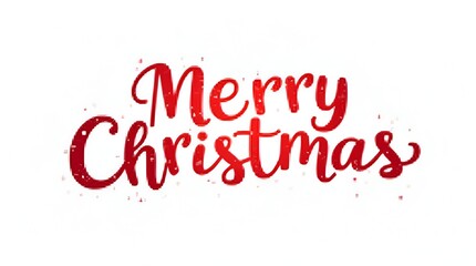 Contemporary red script Merry Christmas lettering, clean modern calligraphy style, isolated on white