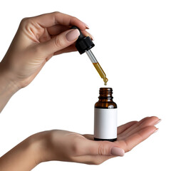 Natural Cosmetic skincare Serum Bottle and beauty Serum Bottle With Dropper Isolated Transparent Background