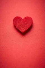 Fototapeta premium Minimal Red Heart Valentine Background Blank Copy Space