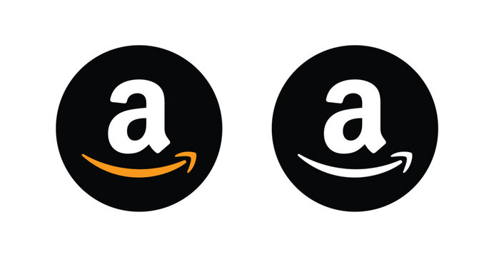 amazon black Logo vector illustration, amazon Icon vector. amazon APP logo icon.