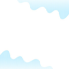 正方形の背景　ボーダー柄の波線の枠　グラデーション　青