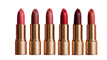 Colorful lipsticks in gold tubes