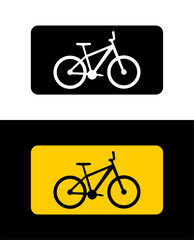 Fototapeta premium bicycle in rectangle vector logo silhouette isolated