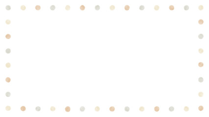 Watercolor Style Pastel Polka Dot Frame with Copy Space in Beige Tones