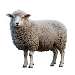 Obraz premium Sheep Standing Isolated on White Background