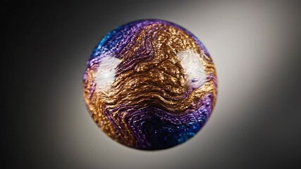 Mesmerizing Abstract Sphere with Swirling Colors and Dynamic Textures on a Dark Background.