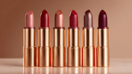 Gold lipstick set in neutral shades