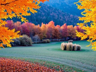 Autumn landscape with colorful trees