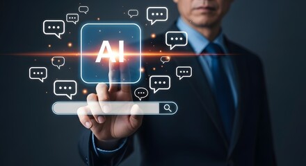 Obraz premium Artificial intelligence ai technology business solutions innovation digital transformation future tech