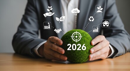 Environmental sustainability goals for future green business growth and corporate strategy plan