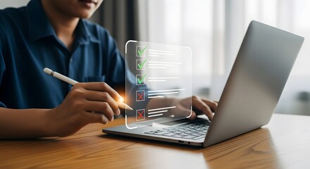 Online survey form checklist digital document laptop check list approval process application form