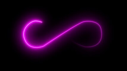  Infinite loop symbol in neon light on black background. Infinity Laser. Endless animation. Abstract eternity concept. - Powered by Adobe