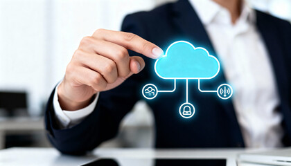 Cloud computing solutions transforming business strategies in the digital age professional environment high-tech perspective innovation