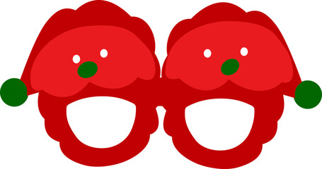 Christmas Tree Glasses Clipart , Funny Holiday Eyewear Flat