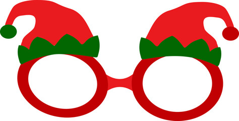 Christmas Tree Glasses Clipart , Funny Holiday Eyewear Flat
