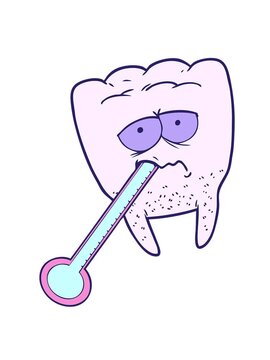 shaking motion animation of cartoon unhealthy tooth