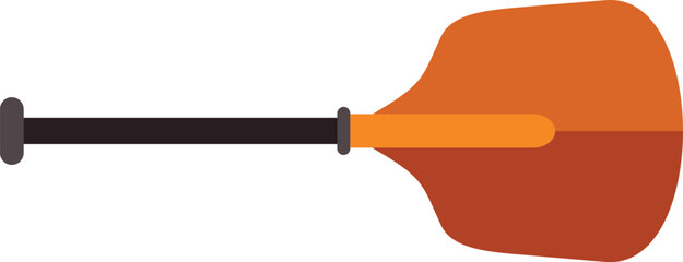 This vector illustration features a single kayak paddle lying horizontally, perfect for designs related to kayaking, outdoor activities, and water sports
