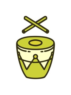 changing color animation of traditional brazilian drum