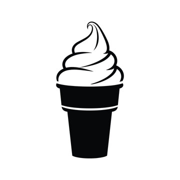 Soft serve ice cream in black cup