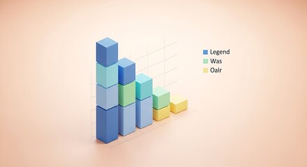 Colorful 3D bar chart with legend on gradient background for business analysis