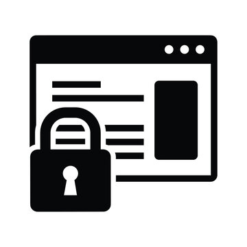 Secure web page with lock icon
