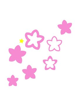 twinkling stars effect animation of multiple flowers form a japnese floral pattern design