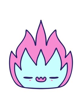 bob and pause animation of cartoon of a cute flame demon