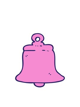 bobbing motion animation of cartoon doodle ringing bell