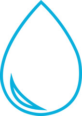 Water drop icon with droplet splash symbols in line style, liquid rain fluid illustration for weather nature hygiene UI design and clean graphic elements
