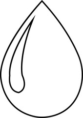 Water drop icon with droplet splash symbols in line style, liquid rain fluid illustration for weather nature hygiene UI design and clean graphic elements