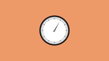 24 hour alarm clock animation on black background with rotating hands and ticking timer for business time management and digital interface concept - Powered by Adobe